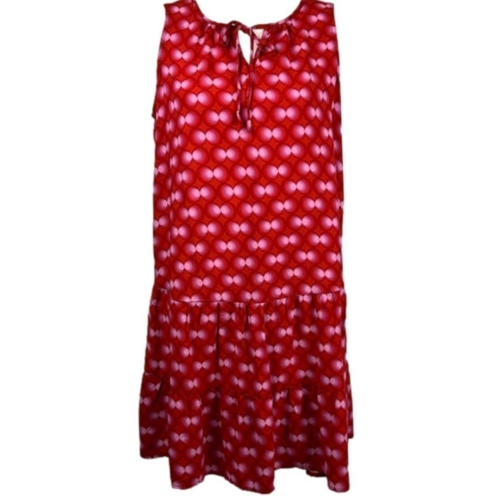 Lark & Grey Sundress Sleeveless Shift Dress Red & Pink Lightweight Medium